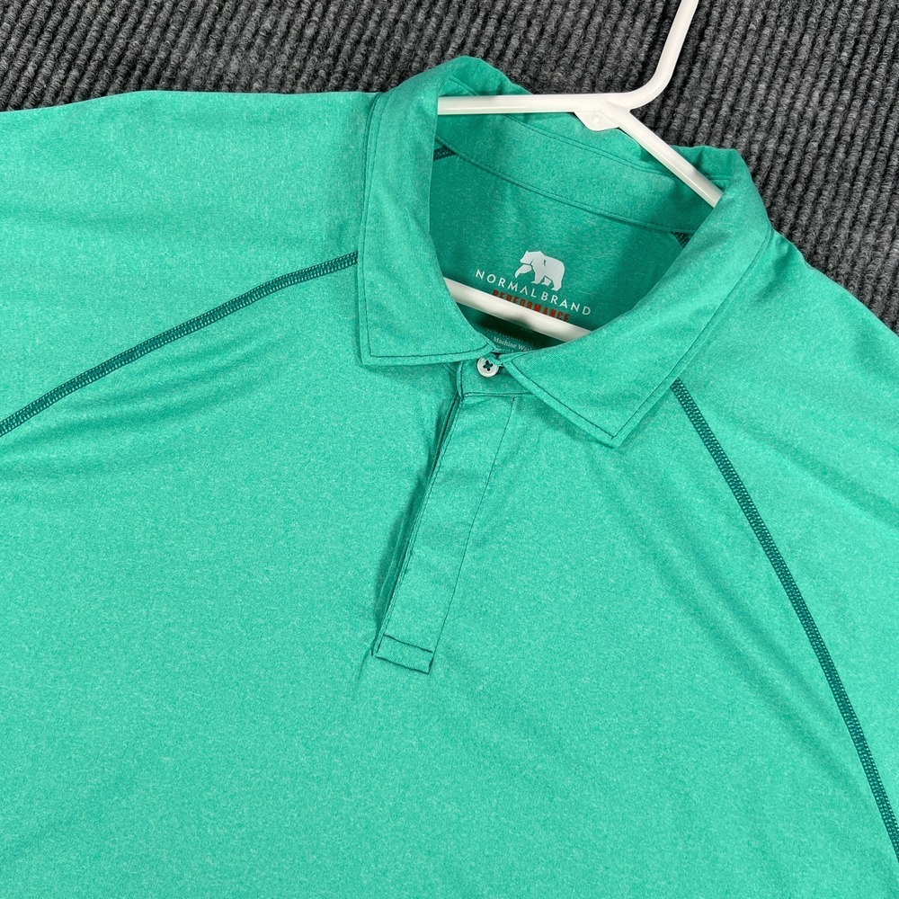 The‎ Normal Brand Performance Polo Shirt Mens XL Extra Large Green Short Sleeve